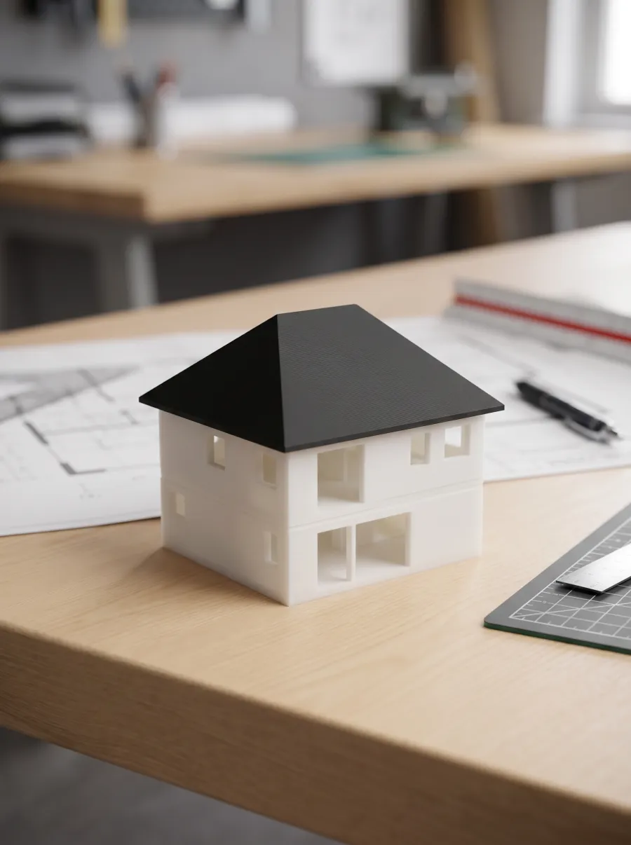 Two-storey model with hip roof